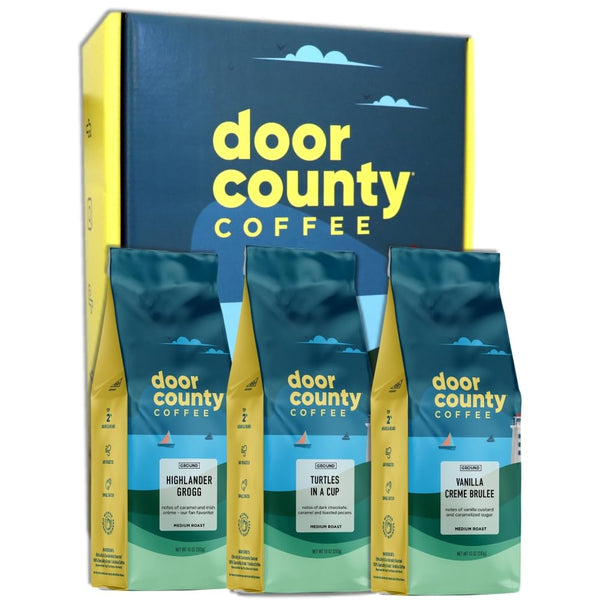 Gourmet Flavored Coffee Gift Set - Door County Coffee - 10oz Bags