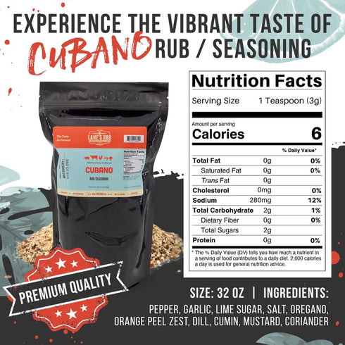 2 Lbs Lane's Cubano Cuban Seasoning Rub, All-Natural Cuban Spice Blend, Perfectly Balanced Taste for Your Favorite
