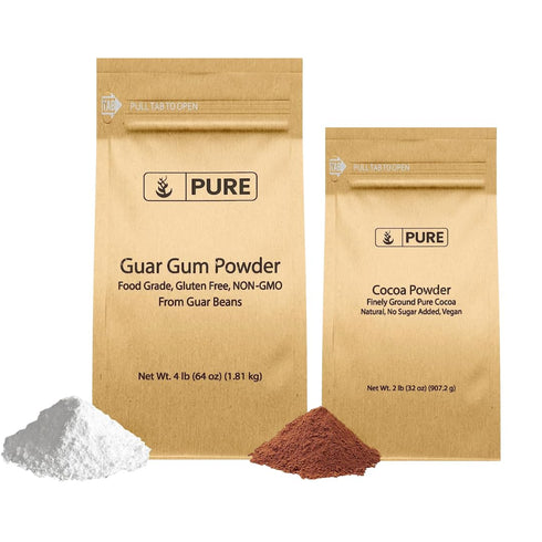 Pure Original Ingredients Guar Gum and Cocoa Powder Bundle, Various Sizes, Hot