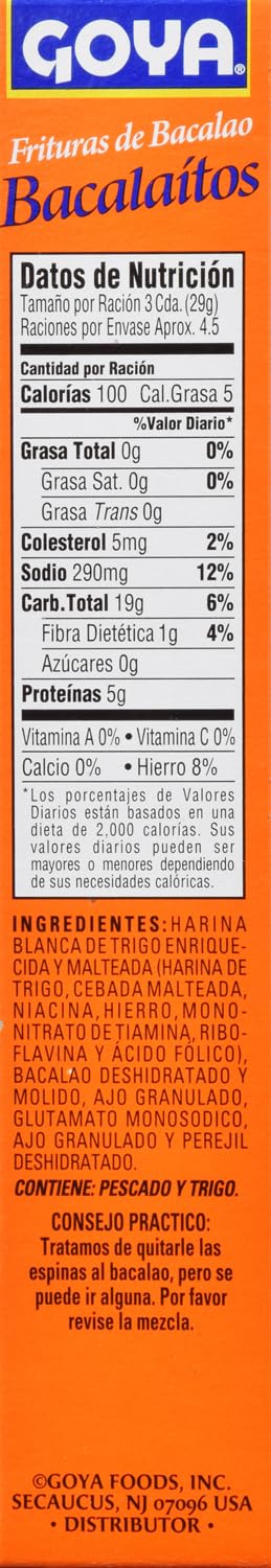 Goya Codfish Fritter Mix, Bacalaitos, 4.5 Ounce