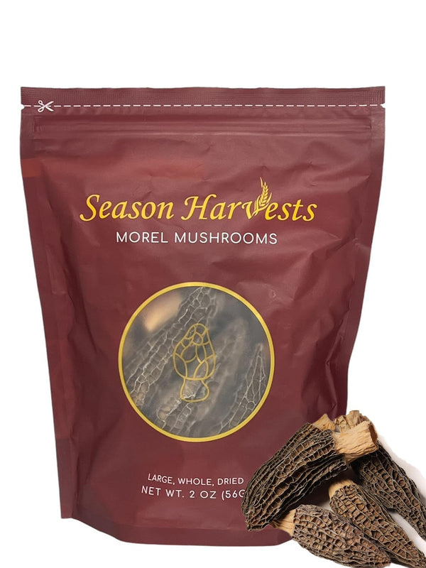 Season Harvests Dried Morel Mushrooms 2oz, Premium Gourmet Morels Fresh Flavor Morel Mushroom for