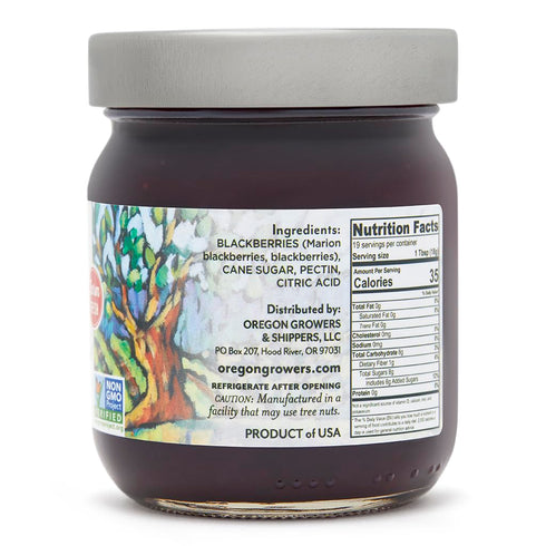 12 Oz (Pack 2) Oregon Growers Marionberry Fruit Spread - Marionberry Jam Made In Oregon, Blackberry Jam, Blackberry