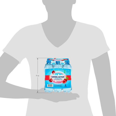 6-Pack, 16.9oz Crystal Geyser Sparkling Natural Alpine Spring Water, Cherry and Other Natural Flavors, Bottles, Zero