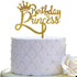 Happy Birthday Princess Cake Topper, Gold Glitter Acrylic for Princess Birthday Cake Party Decorations