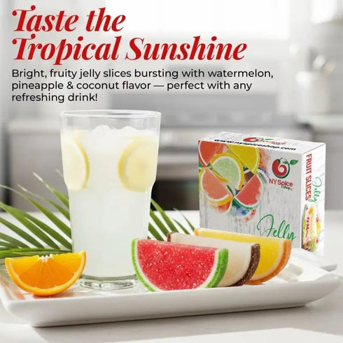 5 Gummies NY Spice Shop Tropical Fruit Slices Candy - Pound Assorted Chewy Fruits Slices Jelly Candy - Old Fashioned