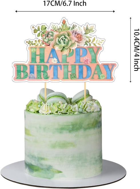 MMBDAMAI 25 Pcs Succulent Plants Cake Decorations Succulent Plants Cake Topper Cupcake Toppers Succulent Birthday Party