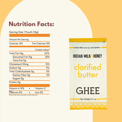 0.5 (Pack 25) Original Grass-Fed Classic Ghee Butter by Indian Milk & Honey Handmade, Locally Sourced, Lactose, Gluten