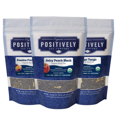 Organic Positively Tea Company, Flavored Black Tea Sampler, Loose Leaf, 4 Ounce,