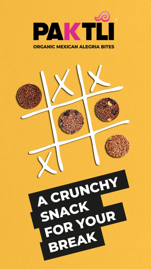 2oz Paktli Organic Alegra Bites Dark Chocolate with Blueberry & Cacao Nibs, Bag, Organic Ancient Grain Snack
