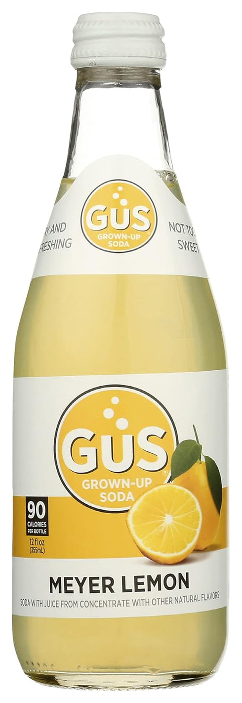 Gus Grown-Up Soda GuS - Grown-up Soda, Dry Meyer Lemon, 12 Fluid Ounce (Pack of