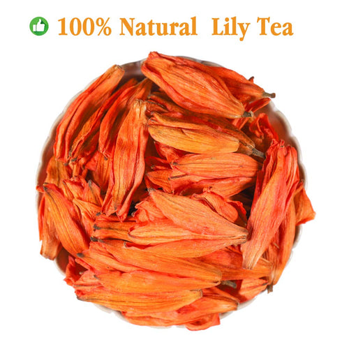 Plant Gift 100% 35g Pure Natural Lily Tea, Premium Lilies, Dried Lilium Brownii Lily Flower Tea Lilium Flower bud Tea