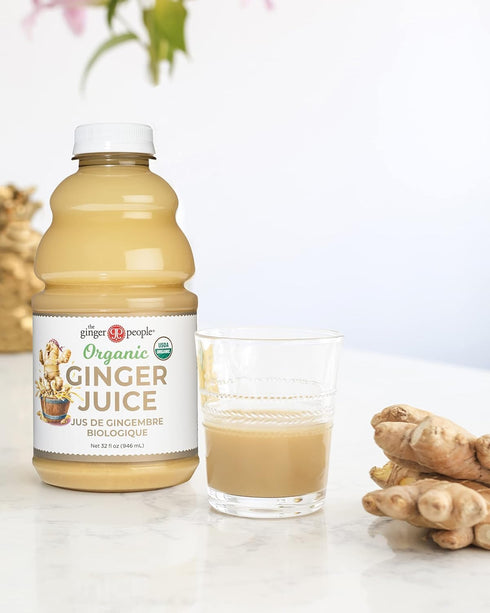 99% 32 Oz (Pack 2) Pure Organic Ginger Juice by The Ginger People Digestive Health, Premium Quality, Fl Bottle