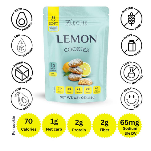 4.85OZ (Pack 1) Lemon Cookies, Sugar Free, Low Fat, Gluten Free, Dairy Free, Flche Healthy Treats