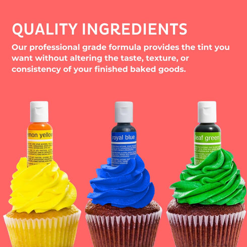 8 Pack Chefmaster - Liqua-Gel Food Coloring - Fade Resistant Food Coloring - - Vibrant, Eye-Catching Colors