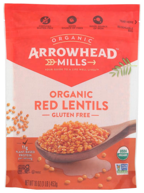 Arrowhead Mills, Organic Red Lentils, 16 oz (453 g)(pack of 3)