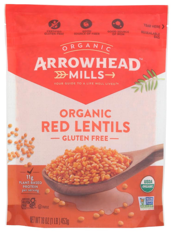 Arrowhead Mills, Organic Red Lentils, 16 oz (453 g)(pack of 3)