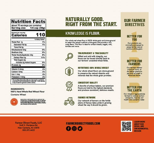 10 LBS (2 Pack) Whole Red Wheat Flour | Farmer Direct Foods | Bread | | Easily Digestible | Non-GMO | Made in USA |