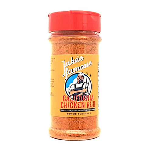 Jake's Famous California Chicken Rub - Gluten Free, MSG Free, Dry Rub, Chicken Seasoning with Turmeric, 5 Oz, Pack of 1
