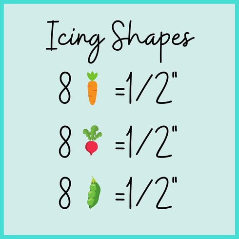 (72 Mini Vegetable Icing Shapes Edible Royal Icing Decorations for Cakes, Cupcakes & Cookies by Simply Sucr Mini