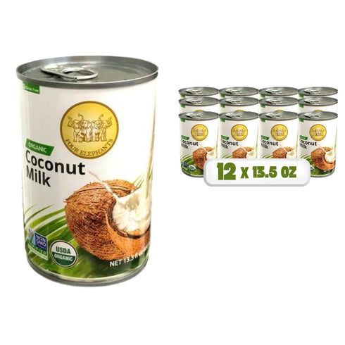 Four Elephants Unsweetened Organic Coconut Milk -13.5 Fl Oz (Canned Pack of