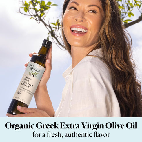 16.9 oz 100% Sky Organics - Organic Extra Virgin Olive Oil, fl - Cold Pressed & Unfiltered - Bright, Fresh, Authentic