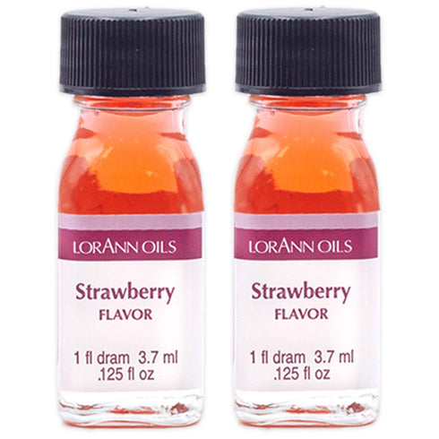 LorAnn Oils Super Strength Flavoring - Strawberry, Pack of 2, 0.125 fl oz - Used for Candy Making, Baking