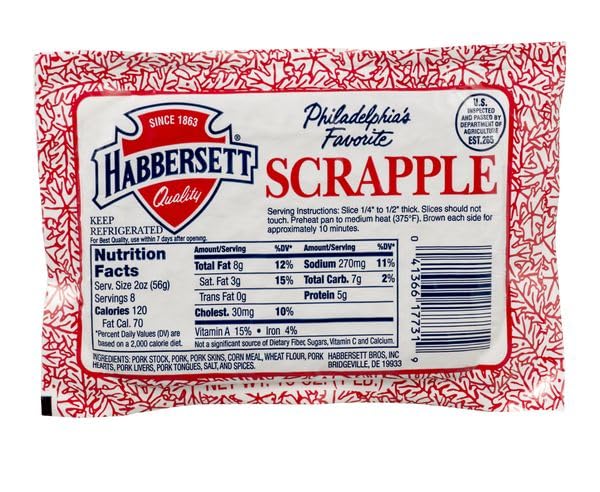GLOBAL BASICS Habbersett Scrapple 16 OZ Package (Pack of 4) - Shipped w/Cold Pack