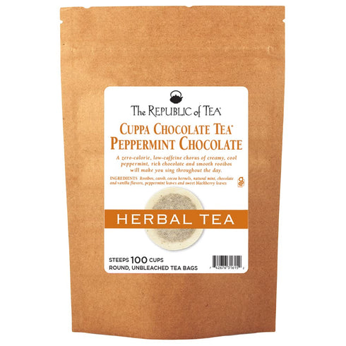 The Republic of Tea Peppermint Cuppa Chocolate Tea Bags, Low-Caffeine, Refill Pack