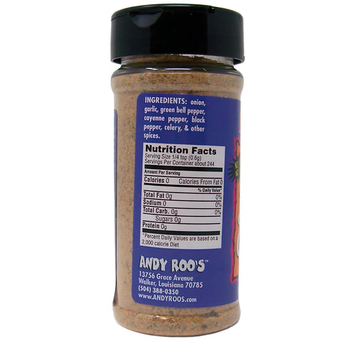 Andy Roo's Salt-Free No MSG Creole Gumbo Seasoning, 5 Ounce Shaker
