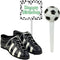 Soccer Foot Ball Birthday Party Cake Decoration Topper - Mini Soccer Shoes Cleats Pick and Banner