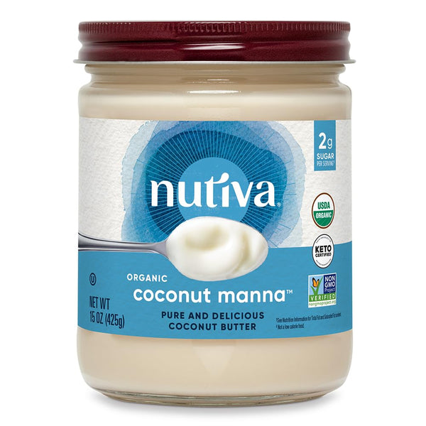 Nutiva Organic Coconut Manna Pured Coconut Butter, 15 Oz, USDA Organic, Non-GMO,