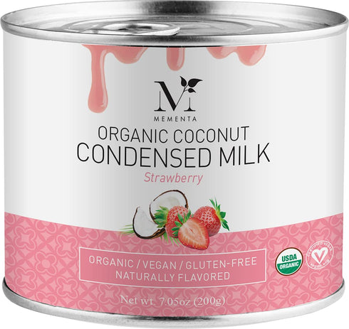 Mementa Organic Coconut Condensed Milk, Strawberry,7.05 Ounce (Pack of 6)