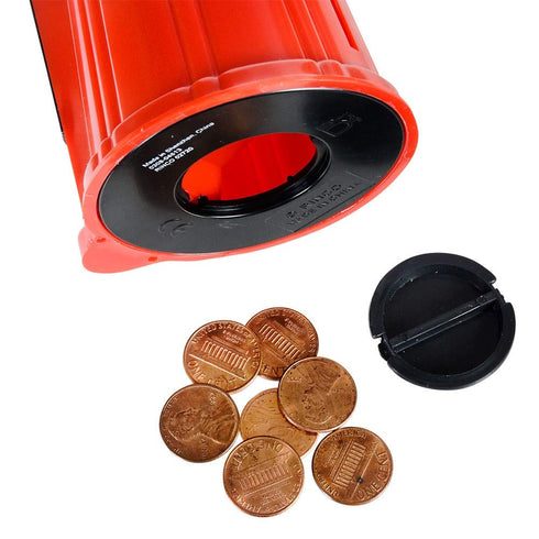 6.5 Inch Set (12 Pack) Zugar Land - Red Plastic Bubble Gum Gumball Machine Classic Toy Candy Dispensers. No Gumballs