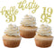 24 Pcs Gold Glitter 30th Birthday Cupcake Toppers for 30th Anniversary Party Wedding Decorations