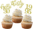 24 Pcs Gold Glitter 30th Birthday Cupcake Toppers for 30th Anniversary Party Wedding Decorations
