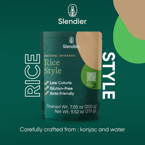 Pack 6 Slendier - Shirataki Rice of | Low Calorie Rice | Low Carb Shirataki Noodles | Gluten-Free Konjac Noodles |