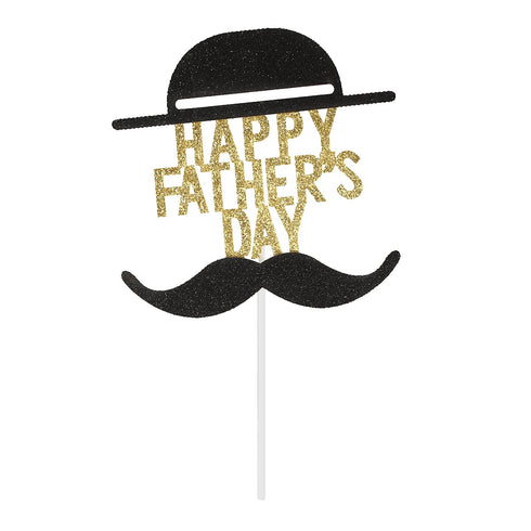 BinaryABC Happy Father's Day Cake Topper Cake Picks, 5Pcs Birthday Cake Decorations for Dad