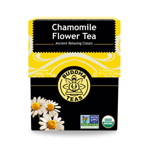 Buddha Teas - Organic Chamomile Flower Tea - Herbal Tea, Caffeine Free, 18 Tea Bags (Pack of 1)