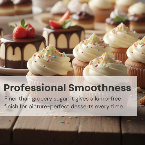 12X 2 Lbs Extra-Fine Powdered Sugar by Chefmaster, Superfine Confectioners Sugar for Silky Icings; Ideal for Macarons