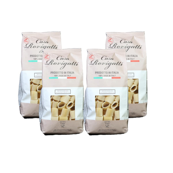 Casa Rovigatti Premium Italian Pasta, Bronze Mezzi Paccheri, 100% Durum Wheat Semolina,