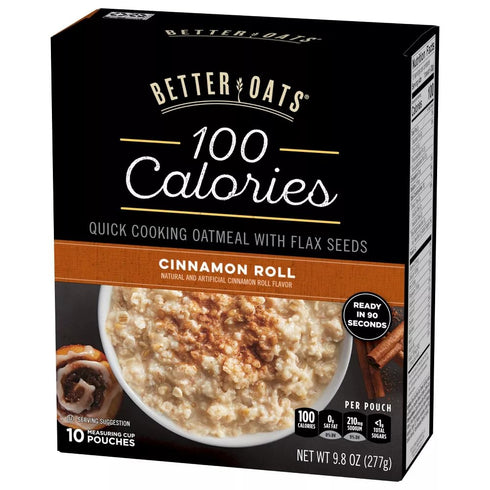 9.8oz (3 Pack) Better Oats OAT FIT Instant Oatmeal CINNAMON ROLL