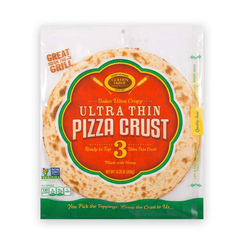 Golden Home Ultra Thin Pizza Crust, Low Carb, Low Fat, Non-GMO Wheat
