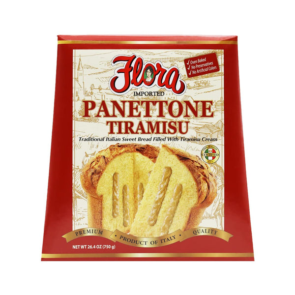 Flora Foods Panettone Tiramisu Traditional Italian Soft and Moist Sweet Bread Holiday