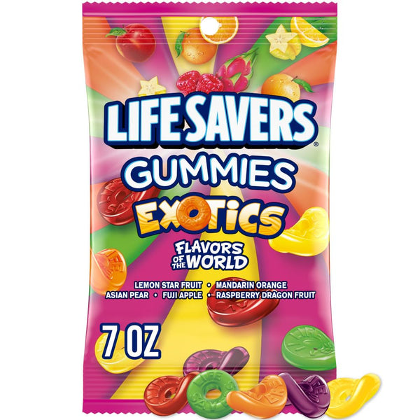 LIFE SAVERS Exotics Gummy Candy, 7 oz Bag