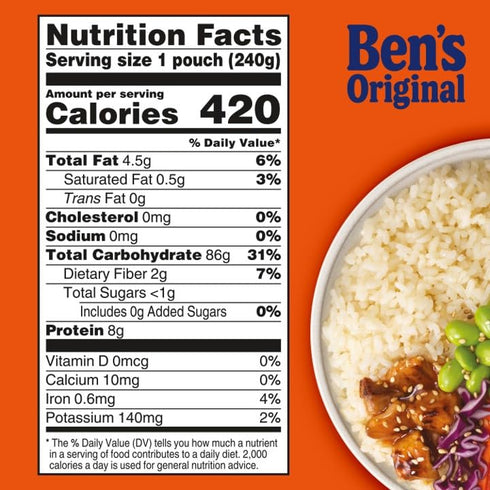 8.5 Oz (Pack 12) BEN'S ORIGINAL Ready Rice Sticky Rice, Easy Dinner Side, Pouch