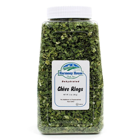 Harmony House Dried Chives, Chopped – Dehydrated Vegetables for Cooking, Camping, 1.5 oz, Quart Jar