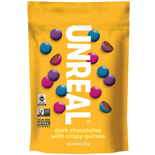 Unreal Candy Coated Chocolate Crispy Quinoa Gems, 5 Ounce Bag
