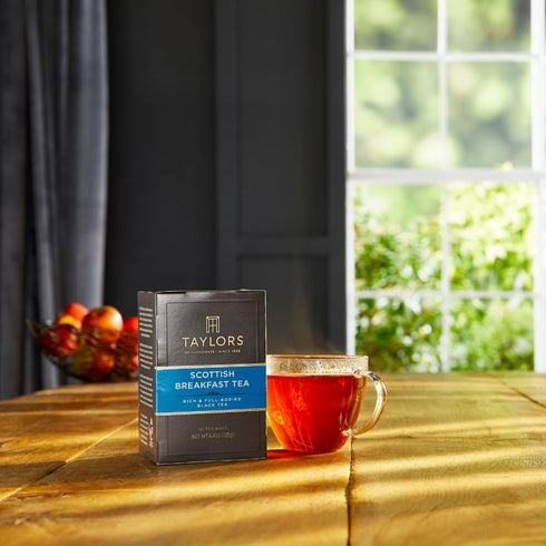 50 Count (Pack 1), 50 Taylors of Harrogate Scottish Breakfast Black Tea Individually Wrapped Bags, of Strong, Malty