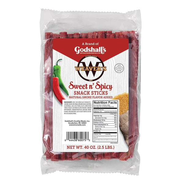 Weaver's Smoked Meats Snack Sticks- Established in 1885 (Sweet & Spicy, 2.5