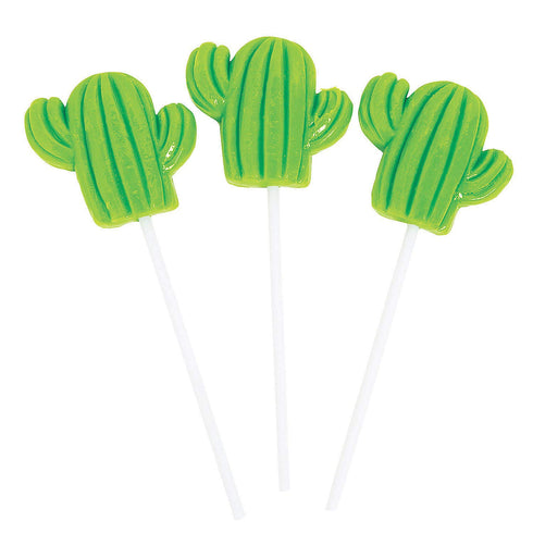 Fun Express Cactus Suckers (set of 12 individually wrapped) Green Apple Flavor